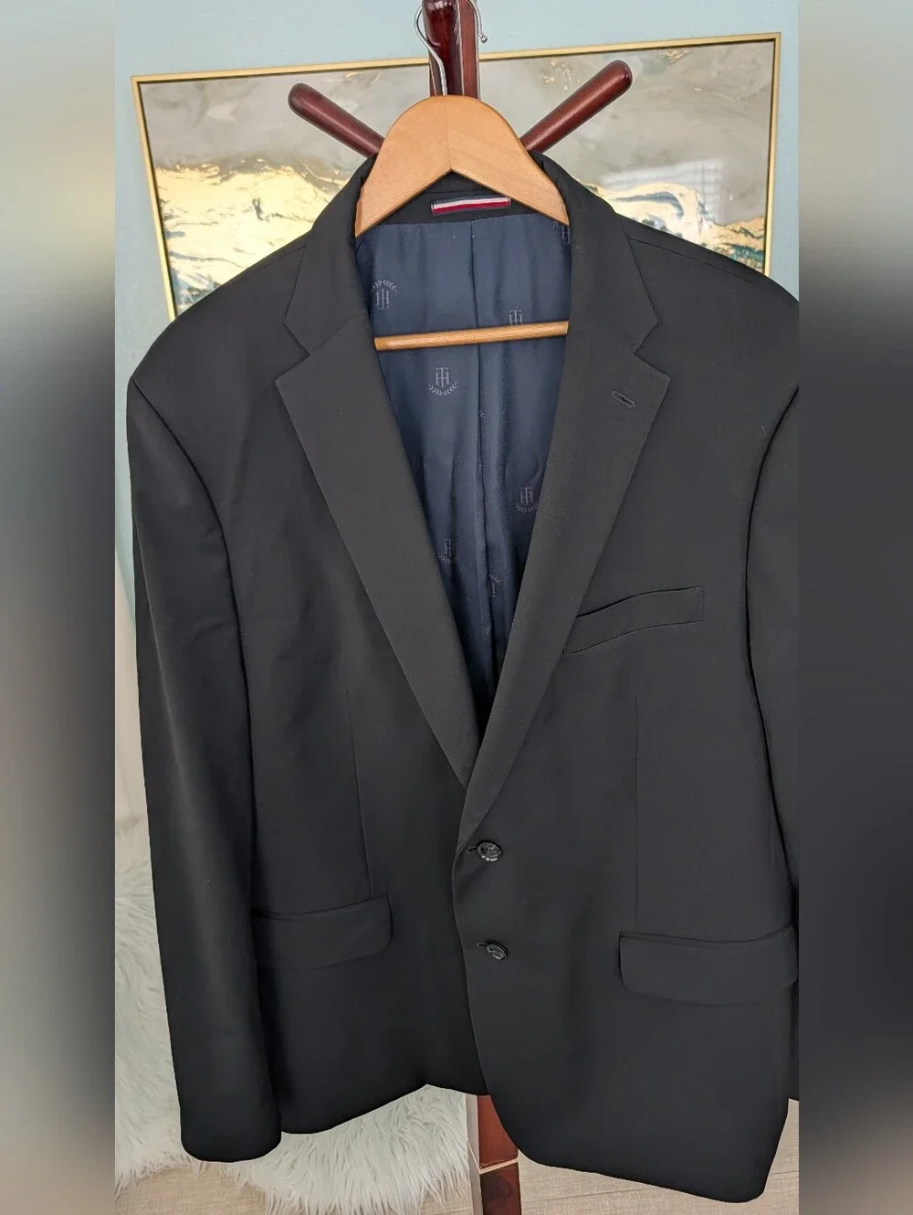Tommy Hilfiger Classic Black Men's Blazer 48R